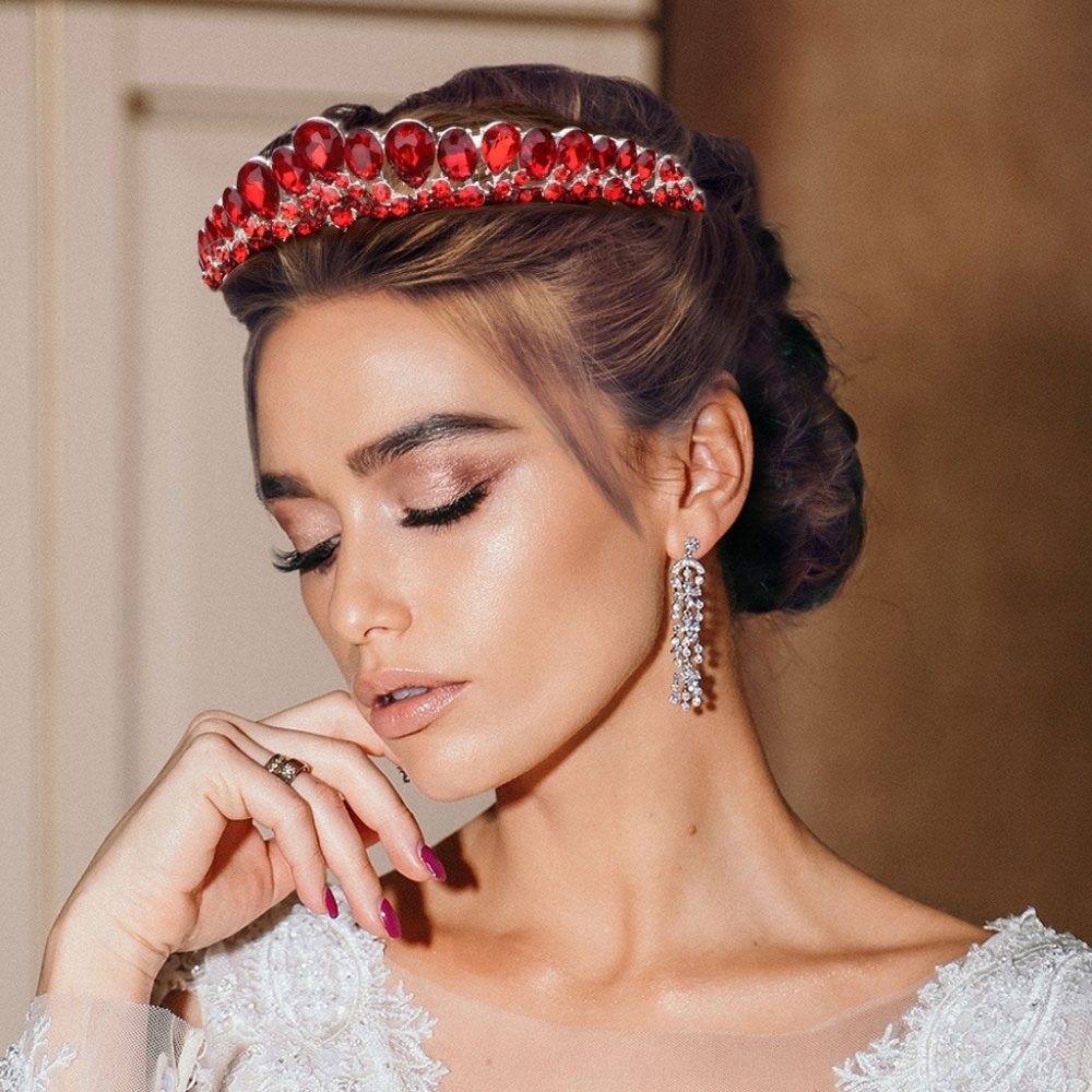Teardrop Oval Stone Cluster Princess Tiara